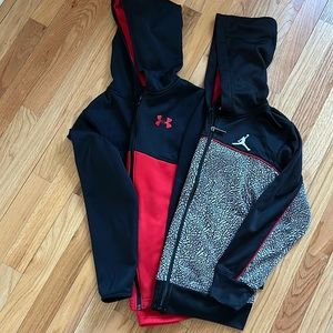 Sweatshirts. Under Armor and Jordan.